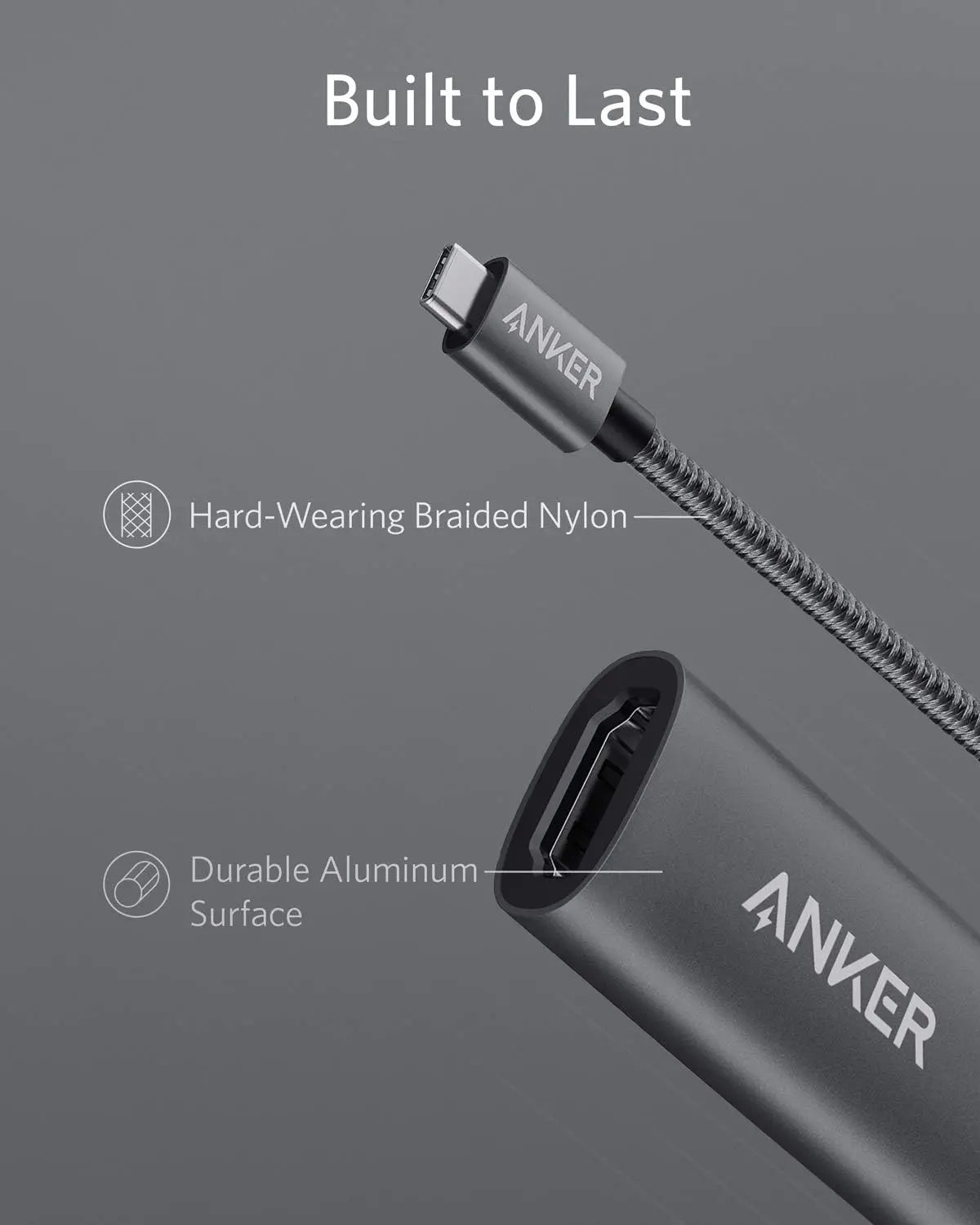 Anker - Adaptador USB C a HDMI (@60Hz), USB-C (HDMI 4K) Anker