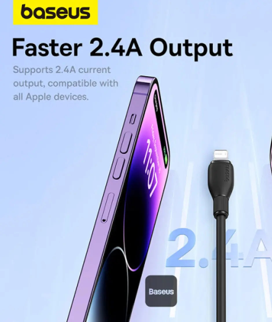 Baseus Cable USB A Lightning 12W NEGRO Baseus