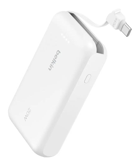 Belkin 10K Power Bank with 20W PD + Integrated USB-C Cable blanco belkin