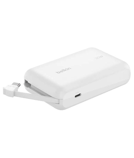 Belkin 10K Power Bank with 20W PD + Integrated USB-C Cable blanco belkin