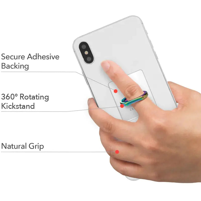 CELLAIRIS Finger Ring & Kickstand Clear / Cromado Iridiscente CELLAIRIS