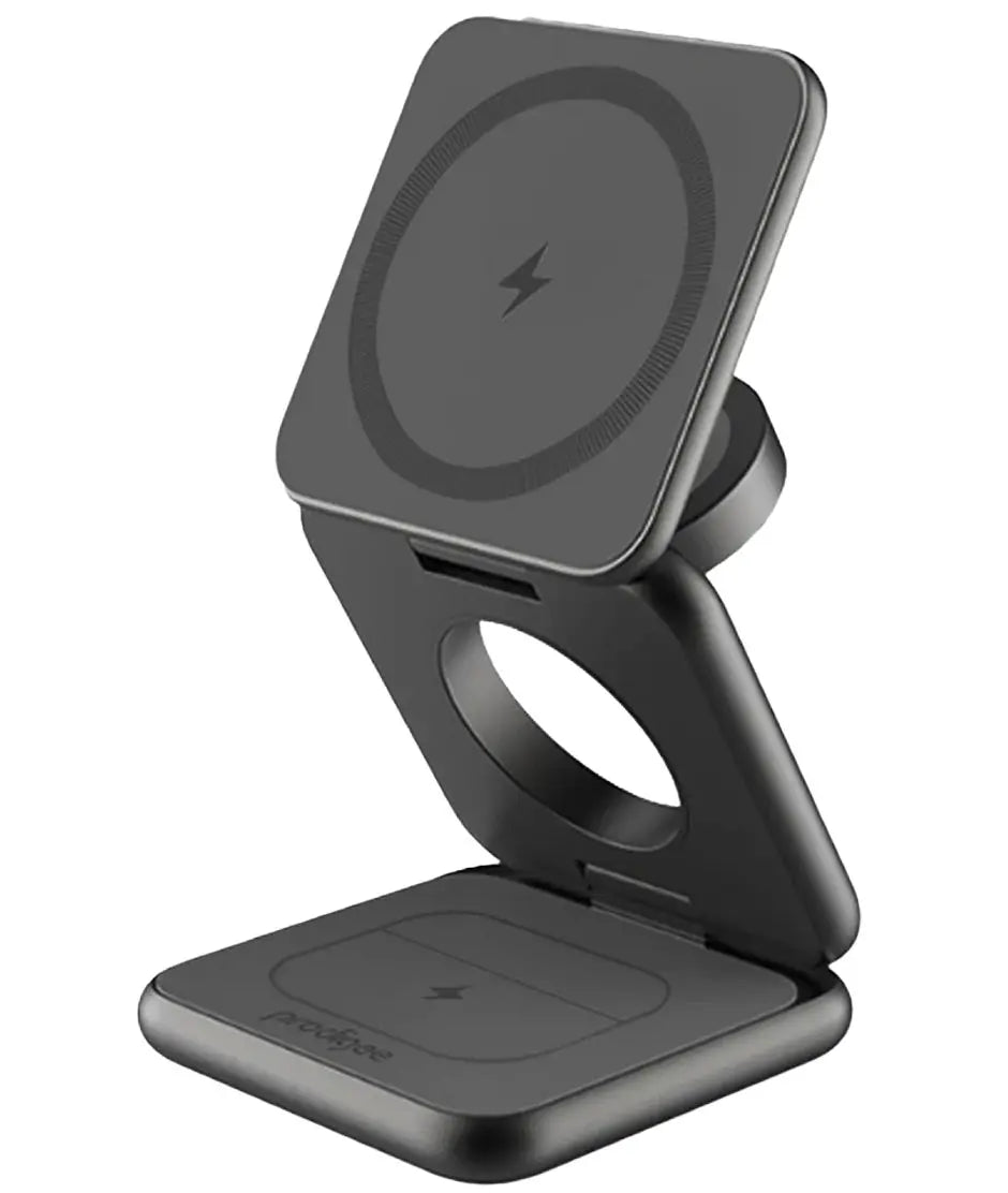Cargador Prodigee 3Rio 3 en 1 - MagSafe  para  iPhones / Watch / Airpods - Gris Espacial Prodigee