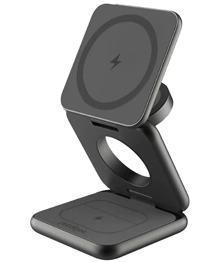 Cargador Prodigee 3Rio 3 en 1 - MagSafe  para  iPhones / Watch / Airpods - Gris Espacial Prodigee