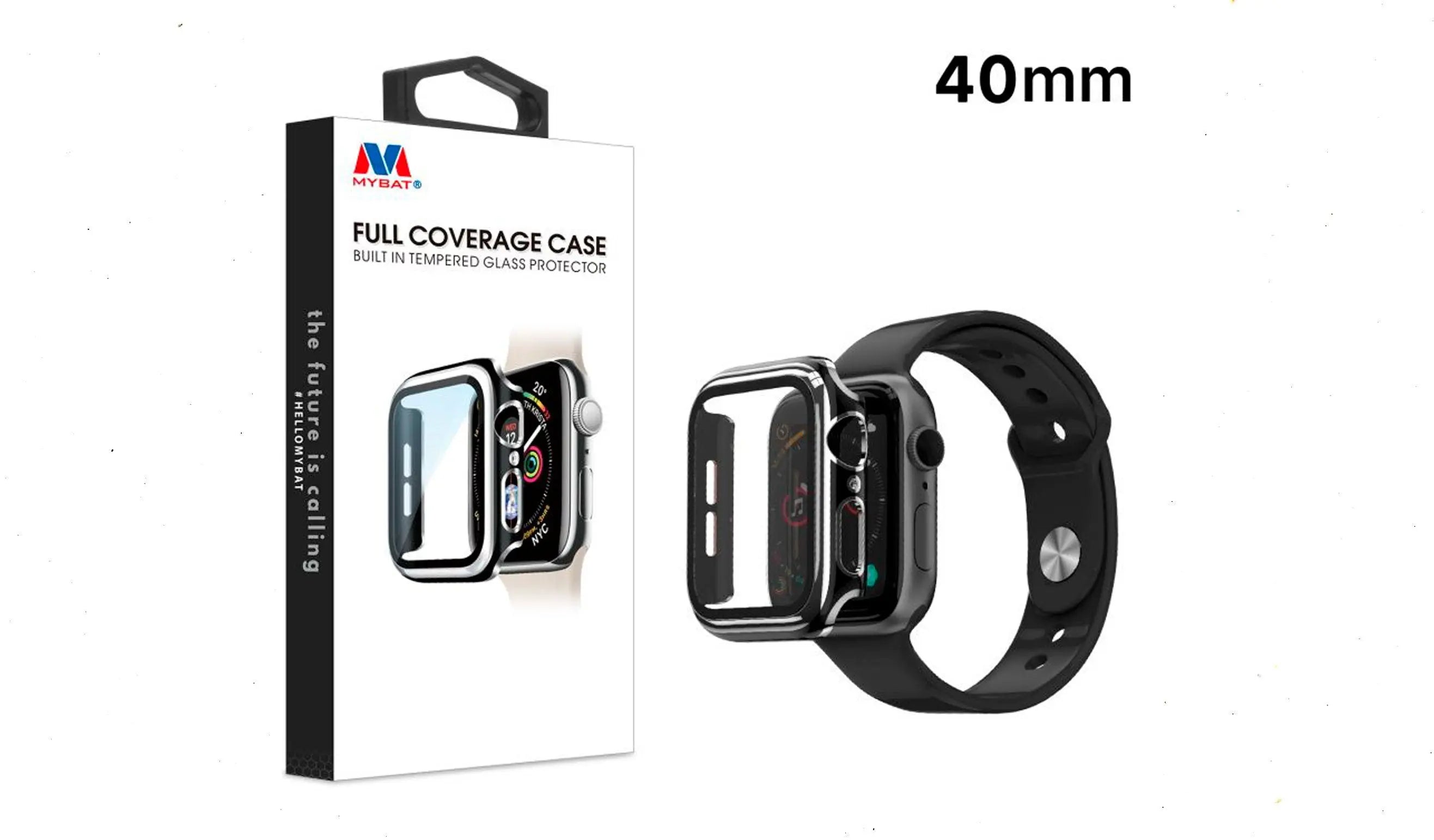 Estuche Hibrido MyBat Pro Con protector de vidrio 38/40mm Negro freeshipping - iStore Costa Rica