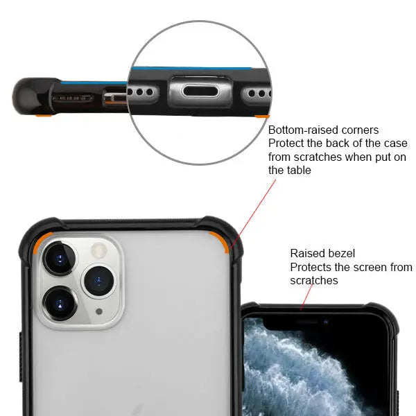 Estuche Para iPhone 11 Pro - MyBat Gummy Series - Transparente / Negro MyBat