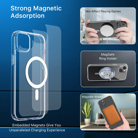 Estuche Para iPhone 13 Pro Max - MyBat Gummy Series Mag Safe - Transparente MyBat
