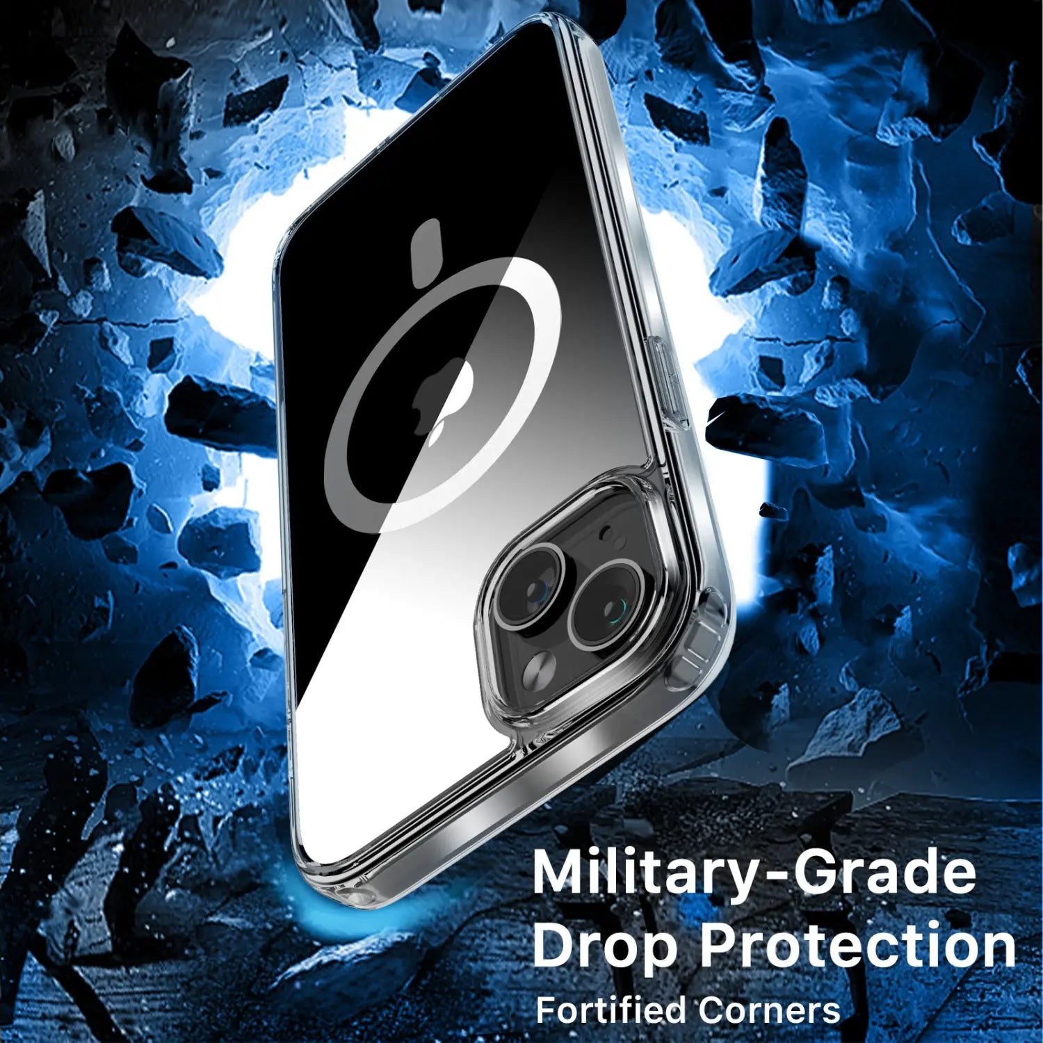 Estuche Para iPhone 13 Pro Max - MyBat Gummy Series Mag Safe - Transparente MyBat