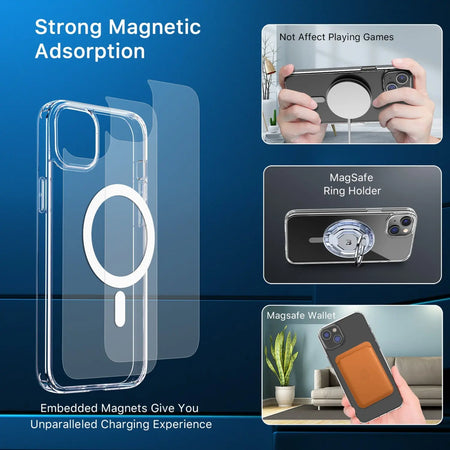 Estuche Para iPhone 13 Pro Max - MyBat Gummy Series Mag Safe - Transparente MyBat