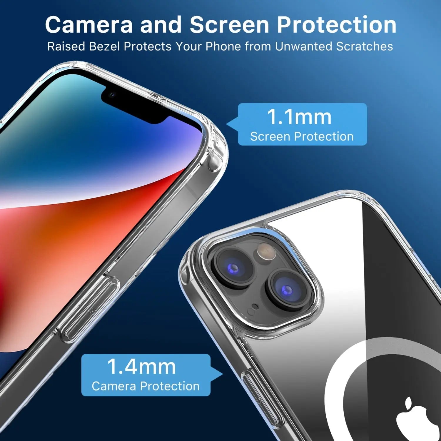 Estuche Para iPhone 13 Pro Max - MyBat Gummy Series Mag Safe - Transparente MyBat