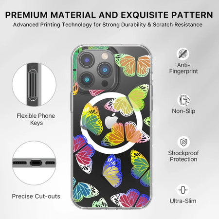 Estuche Para iPhone 14 Pro - MyBatPro Mood Series MagSafe - Butterflies MyBat Pro