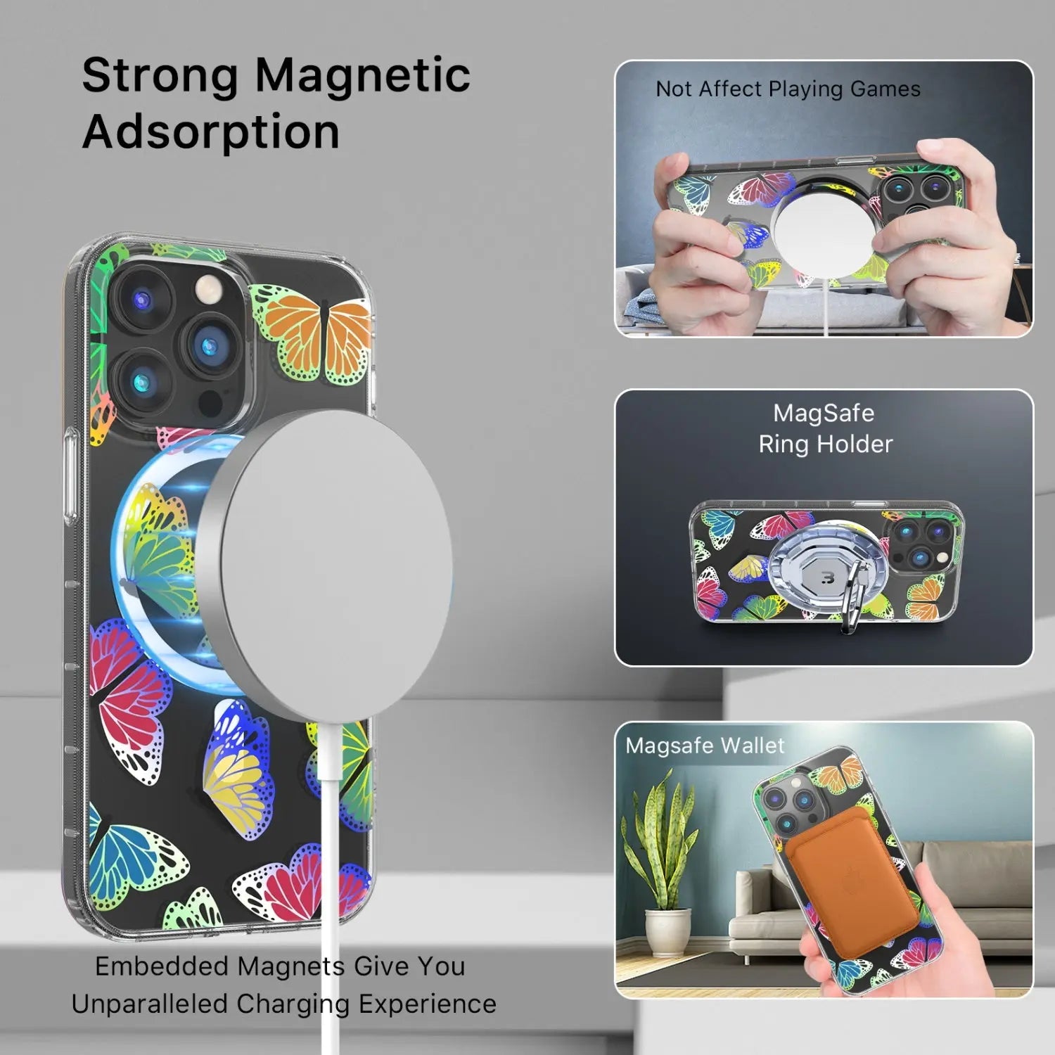 Estuche Para iPhone 14 Pro - MyBatPro Mood Series MagSafe -Butterflies MyBat Pro