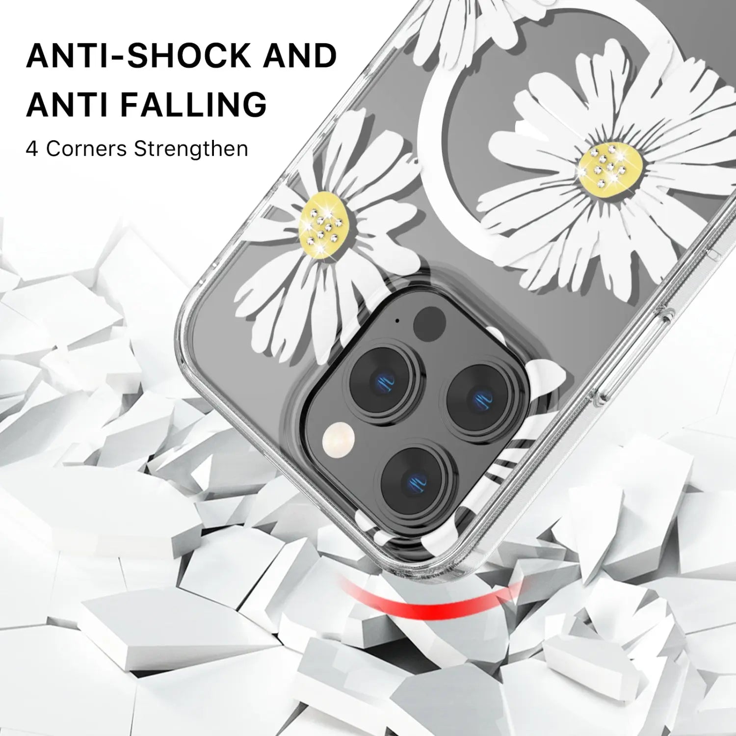 Estuche Para iPhone 15 Pro Max - MyBatPro Mood Series - Happy Daisies MyBat Pro