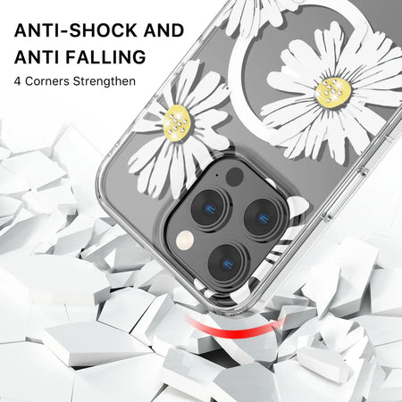 Estuche Para iPhone 15 Pro Max - MyBatPro Mood Series - Happy Daisies MyBat Pro