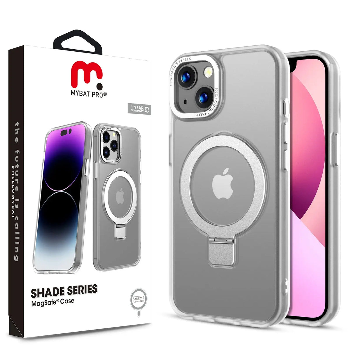 Estuche para iPhone 13 - MyBat Pro Shade Series MagSafe Con Anillo de Soporte - Blanco MyBat Pro