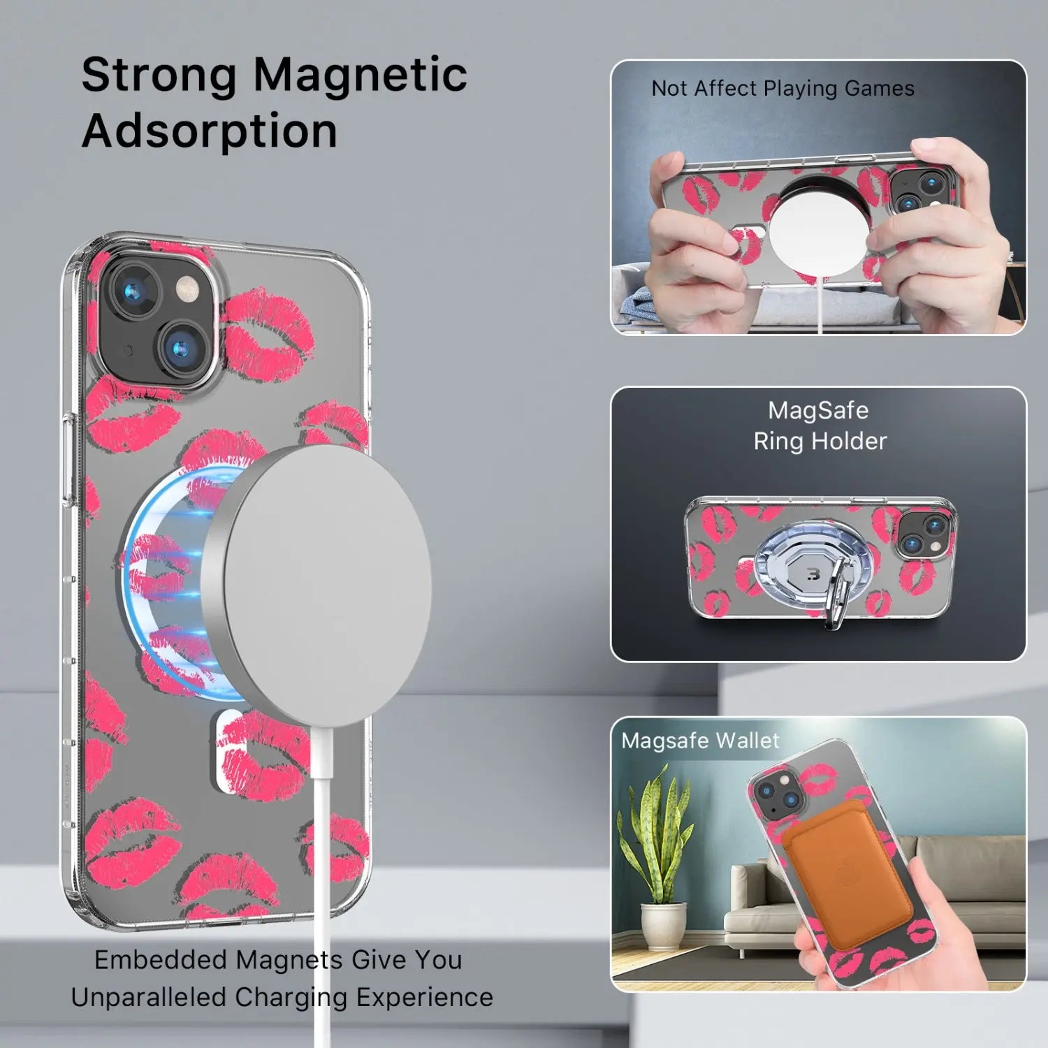 Estuche para iPhone 14 - MyBat Pro Mood Series MagSafe - Kisses MyBat Pro