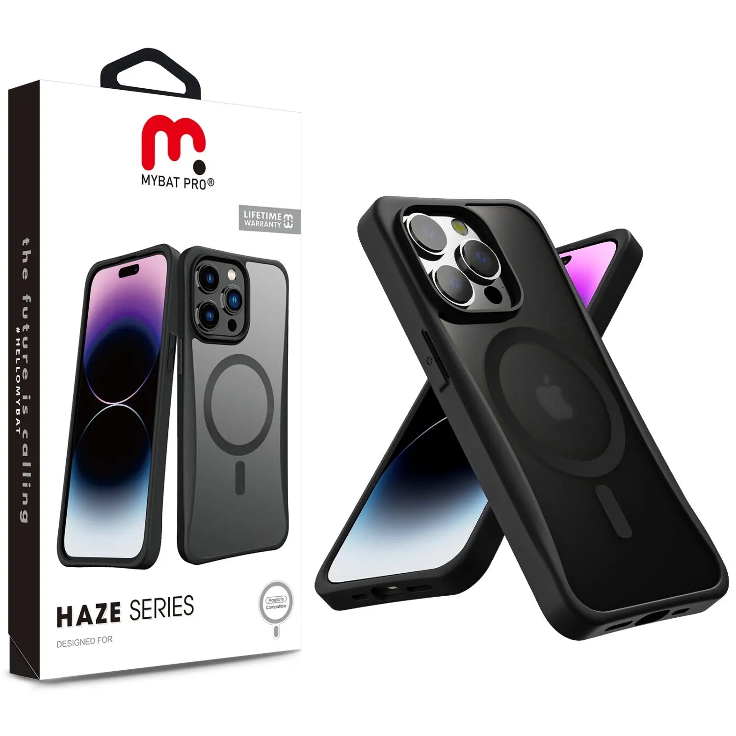 Estuche para iPhone 14 Pro - MyBatPro Haze Series - Negro MyBat Pro
