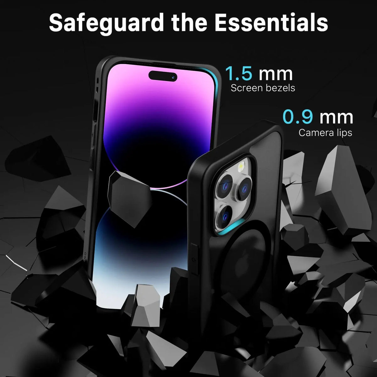 Estuche para iPhone 14 Pro - MyBatPro Haze Series - Negro MyBat Pro
