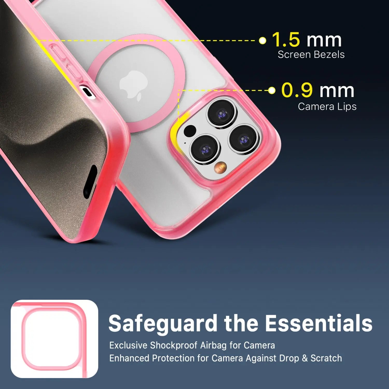 Estuche para iPhone 15 Pro - MyBatPro Lunar Lite Series MagSafe - Rosado MyBat Pro