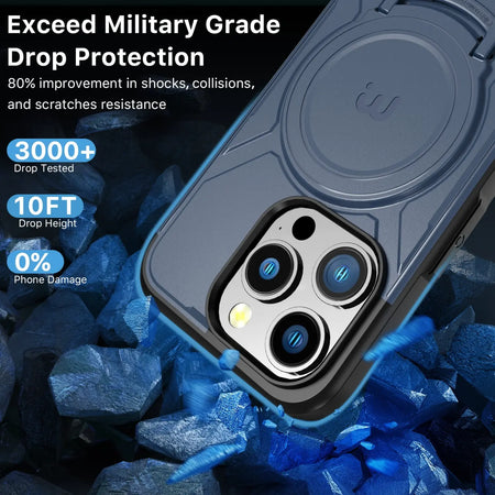 Estuche para iPhone 15 Pro - MyBatPro Stealth Series - Azul/Negro MyBat Pro