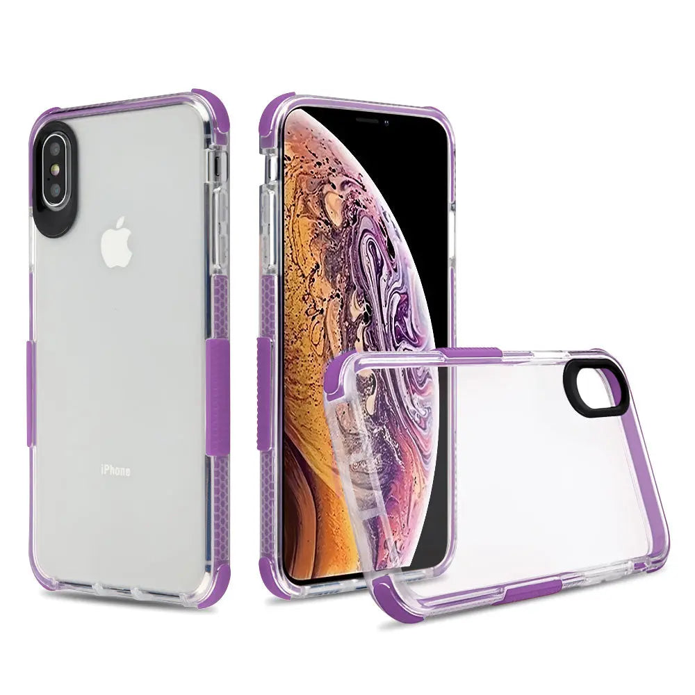 Estuche para iPhone XS Max - Airium Bumper Sturdy Candy Skin Cover - Clear/Purple Airium