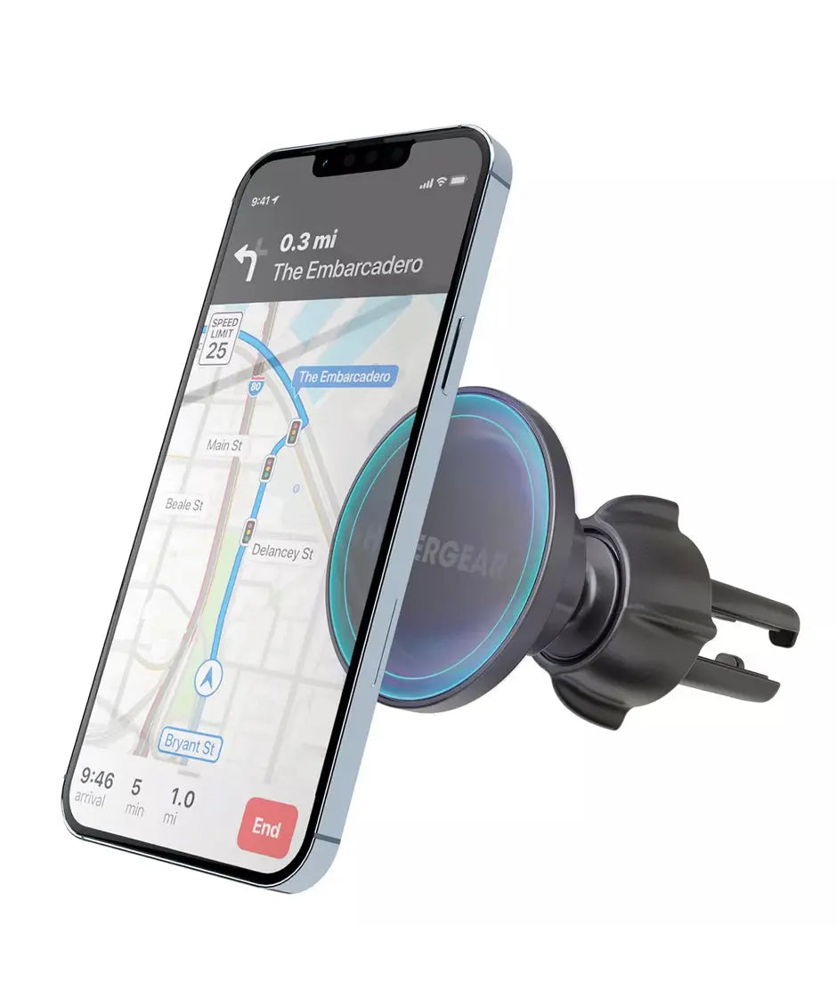 HyperGear Mag Grip Magnetic Phone Mount with MagSafe | Vent | Black Hypergear
