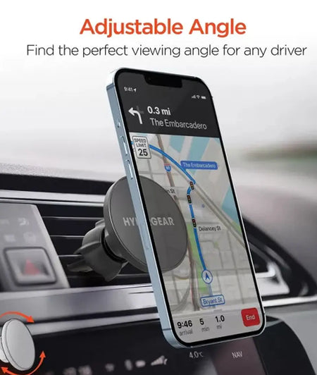 HyperGear Mag Grip Magnetic Phone Mount with MagSafe | Vent | Black Hypergear