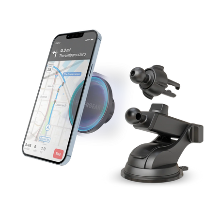 HyperGear Mag Grip Phone Mount Kit with MagSafe |Vent + Dash + Windshield | Black hypergear