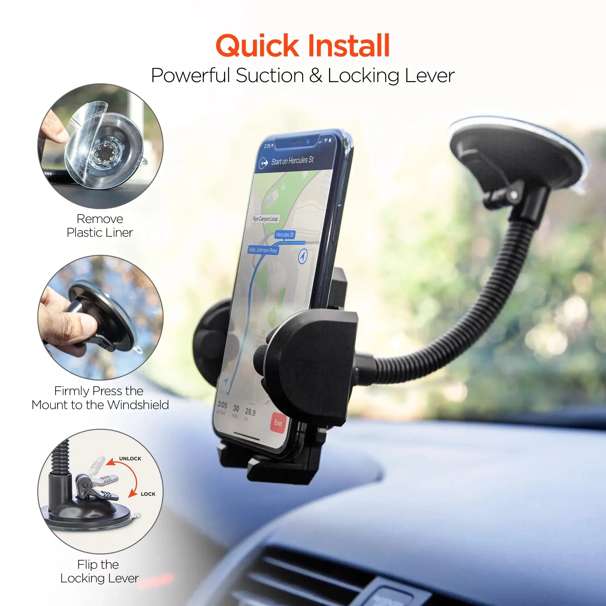 HyperGear Soporte universal para teléfono en el parabrisas Negro hypergear