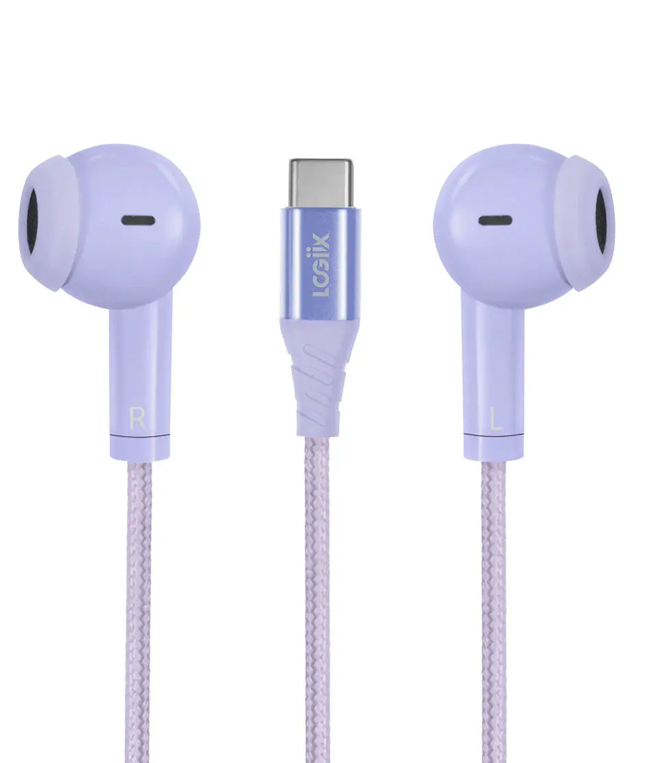 LOGiiX Vibrance Melody Wired USB-C Earphones Lavender
