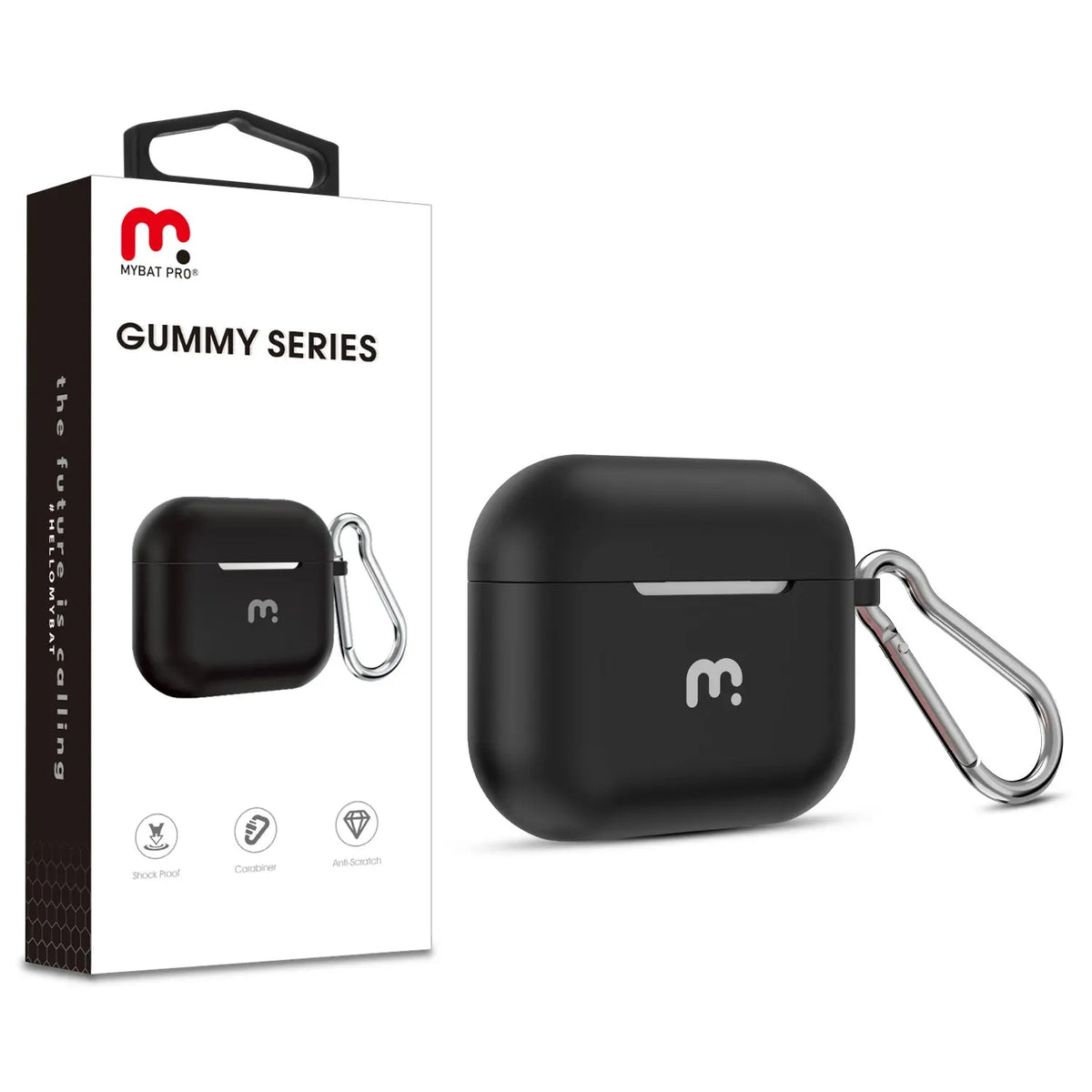 MY BAT AIRPODS TERCERA GN GUMMY BLACK. MayBat Pro