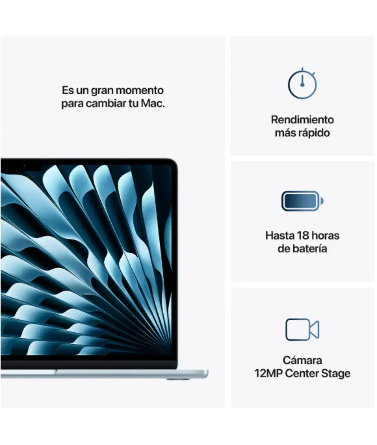 MacBook Air 13" M4 16GB Memoria 512 GB Disco -Azul Cielo- Teclado inglés MC6U4LL/A Apple