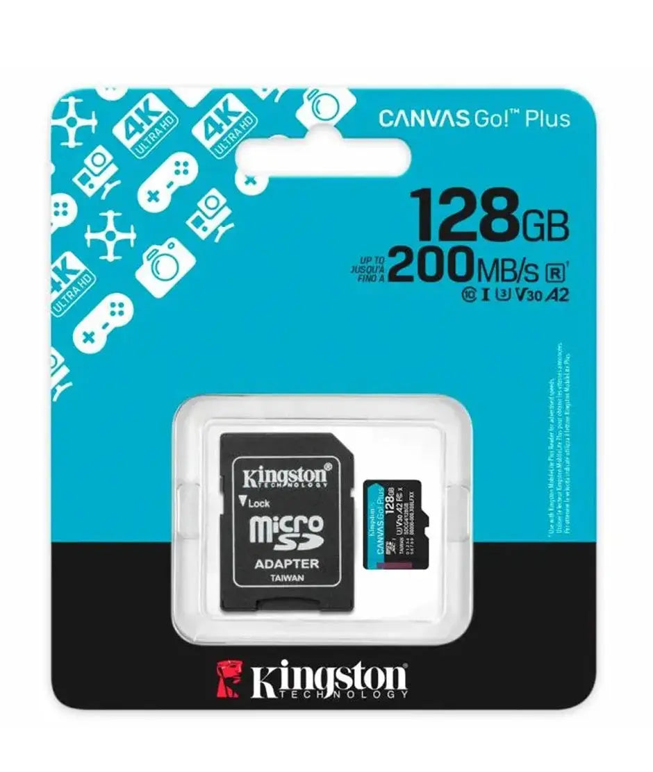 Memoria Kingston 128GB microSDXC Canvas Go Plus Gen4 200MB/s A2 U3