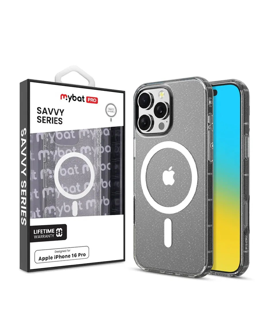 My Bat Savvy Sseries Clear Glitter IPHONE 16 PRO MyBat Pro
