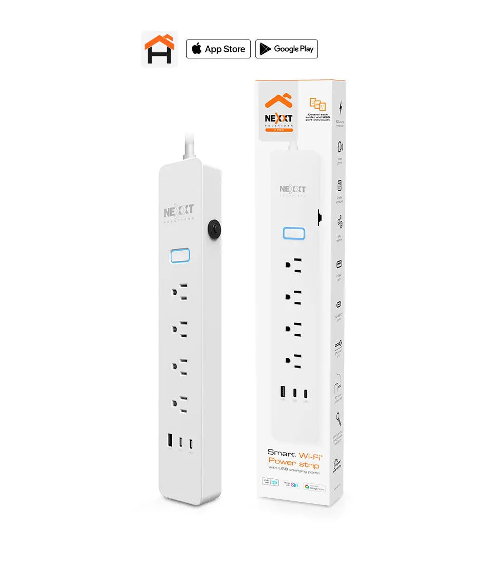 Nexxt Home NHP-E710 Smart Power strip 4 outlet 2 USBC 2 USBA iStore
