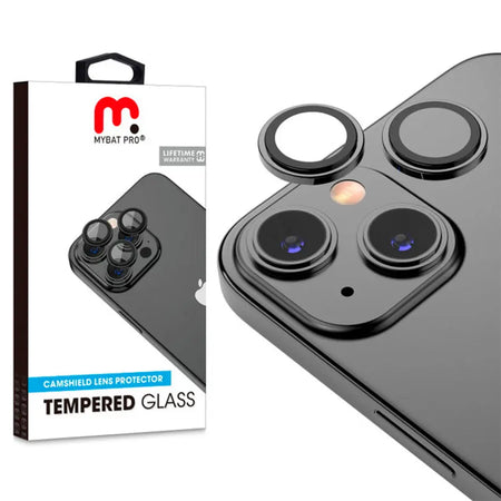 Vidrio Templado Para iPhone 14 / 14 Plus - MyBatPro GlamCam - Negro MyBat Pro