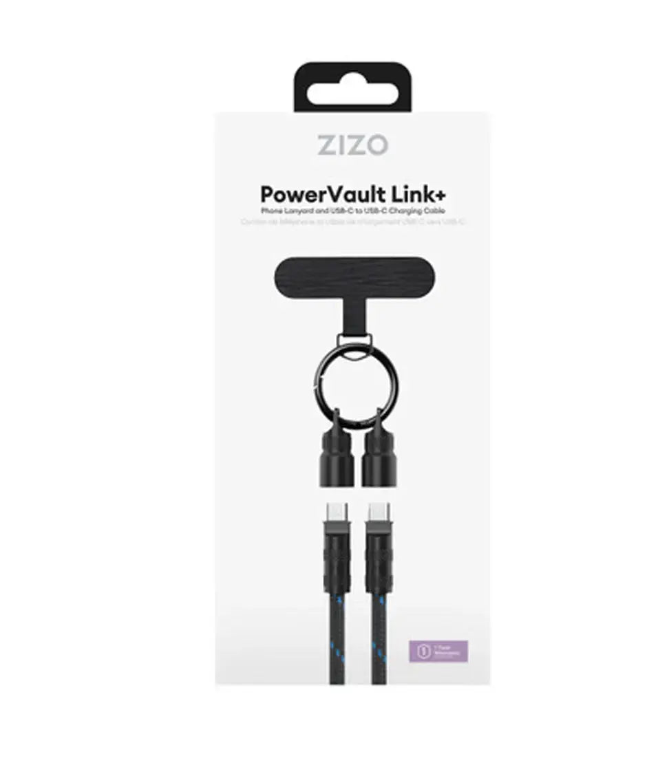 ZIZO PowerVault Link+ Lanyard USB-C Cable Black ZIZO