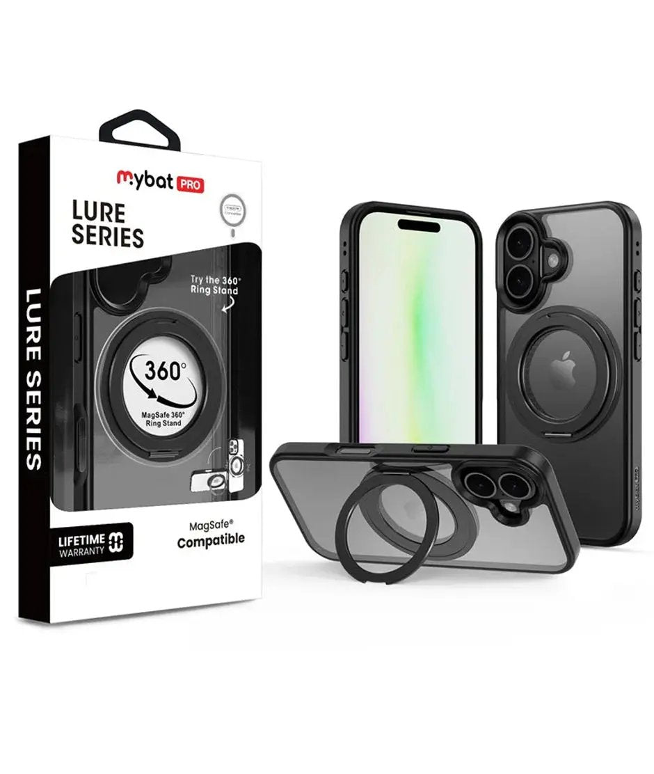 iPhone 17 Estuche MyBat Pro Lure Series 360° Ring Stand MagSafe Case - Black MyBat