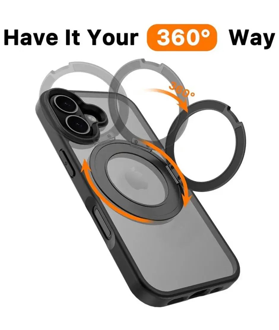 iPhone 17 Estuche MyBat Pro Lure Series 360° Ring Stand MagSafe Case - Black MyBat