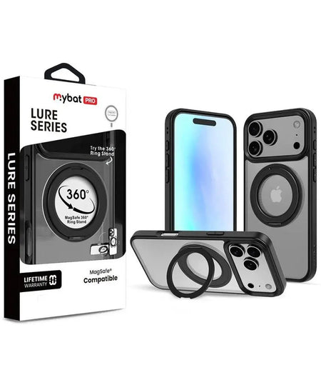 iPhone 17 Pro Max Estuche MyBat Pro Lure Series 360° Ring Stand MagSafe Case - Black MyBat